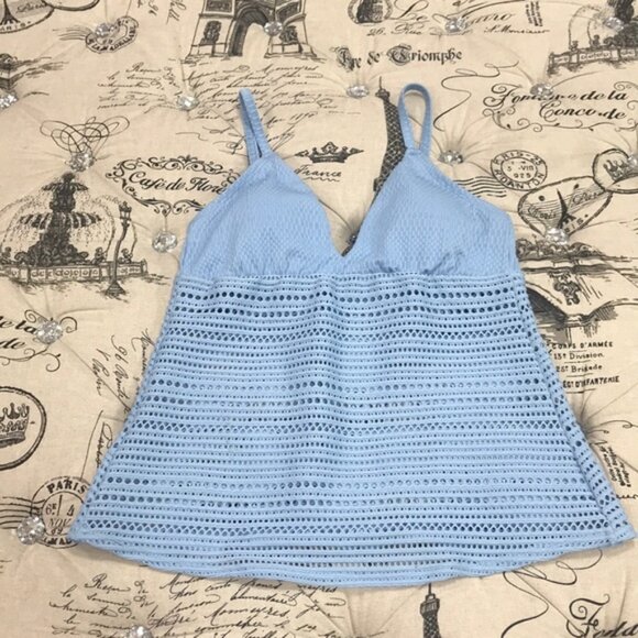 Robin Piccone Perla Crochet Lace Tankini Top - Picture 6 of 8